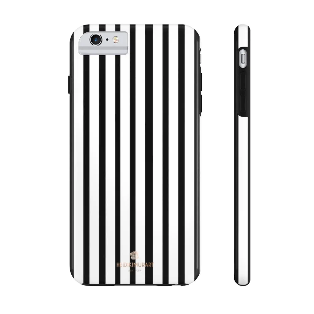 Black Vertical Striped iPhone Case, Designer Case Mate Tough Samsung Galaxy Phone Cases