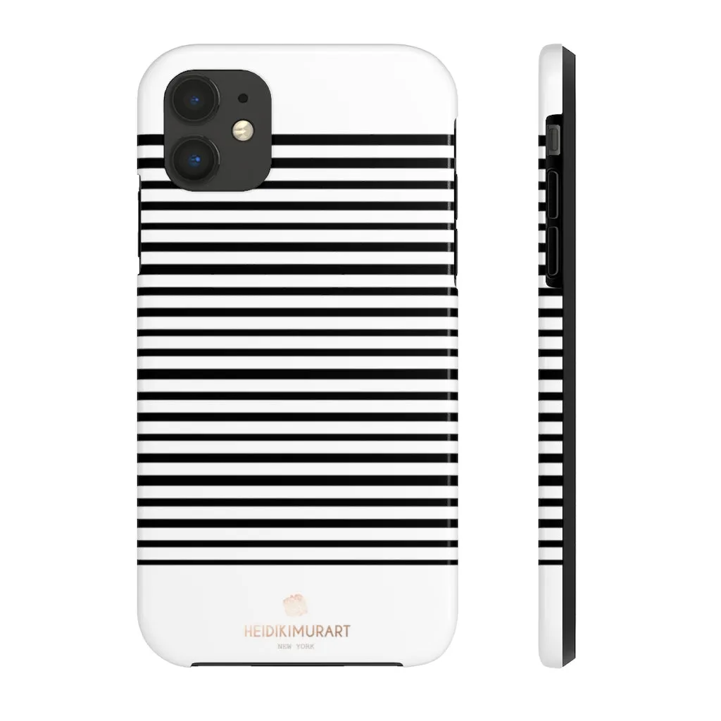 Black White Striped iPhone Case, Modern Case Mate Tough Samsung Galaxy Phone Cases