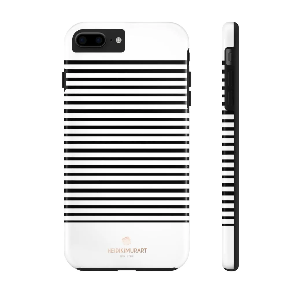 Black White Striped iPhone Case, Modern Case Mate Tough Samsung Galaxy Phone Cases