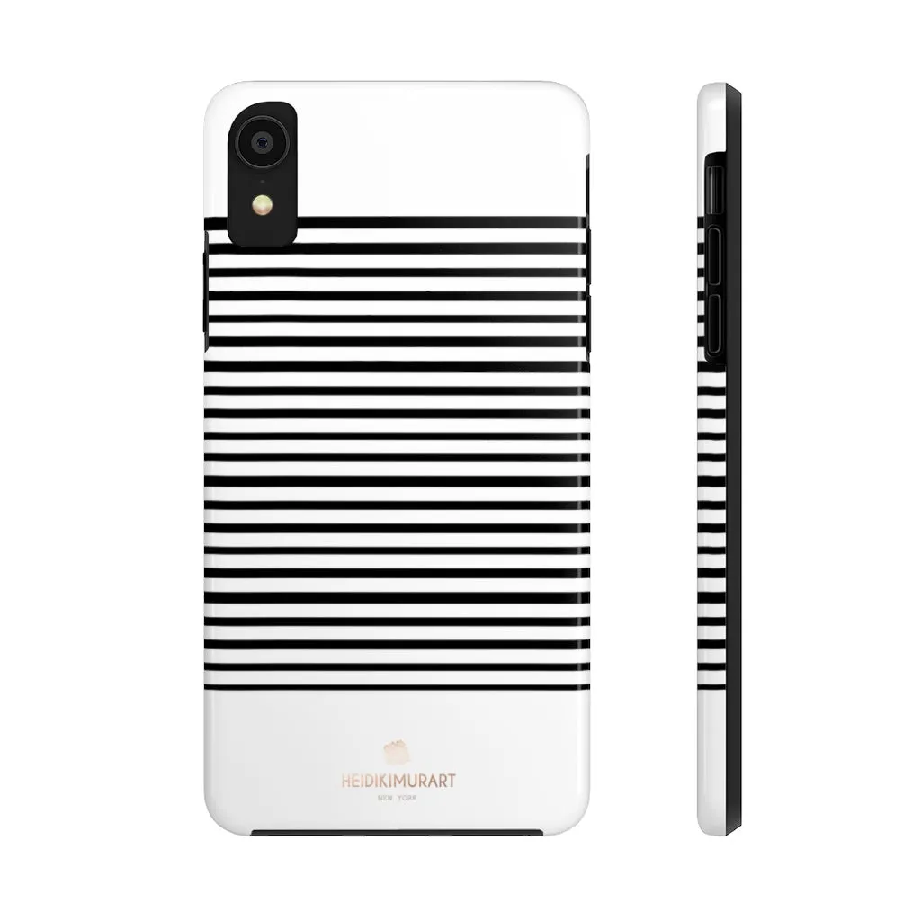 Black White Striped iPhone Case, Modern Case Mate Tough Samsung Galaxy Phone Cases