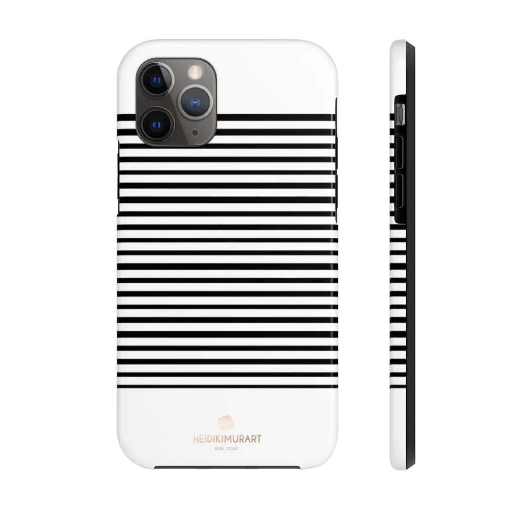 Black White Striped iPhone Case, Modern Case Mate Tough Samsung Galaxy Phone Cases