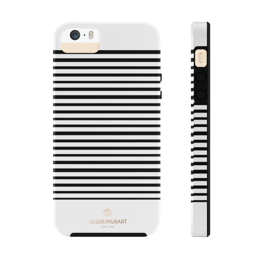 Black White Striped iPhone Case, Modern Case Mate Tough Samsung Galaxy Phone Cases