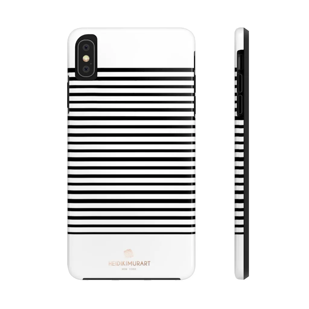 Black White Striped iPhone Case, Modern Case Mate Tough Samsung Galaxy Phone Cases