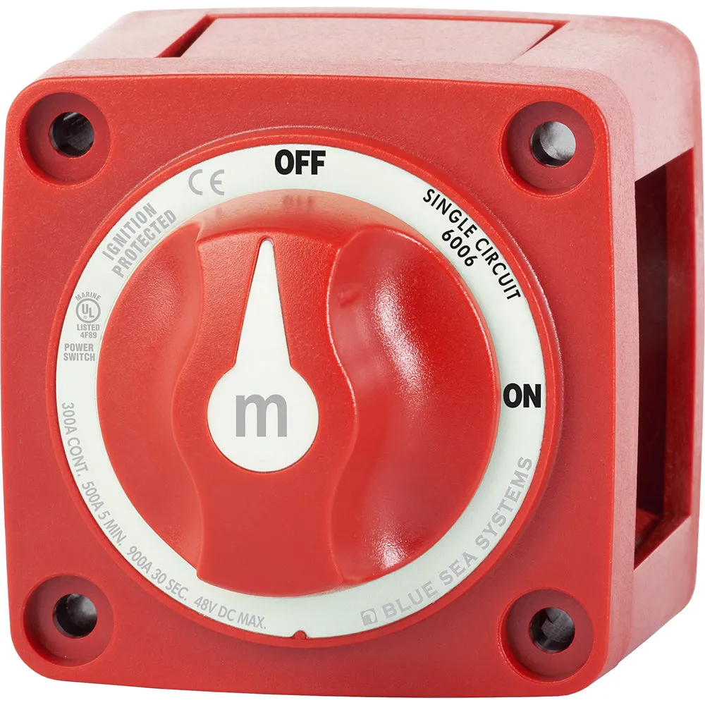 Blue Sea 6006 m-Series (Mini) Battery Switch Single Circuit ON/OFF Red [6006]