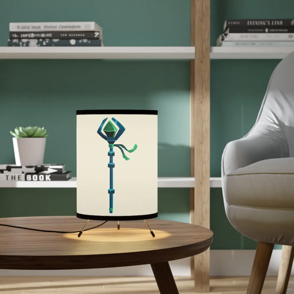 Blue Staff Tripod Lamp with High-Res Printed Shade, US\CA plug