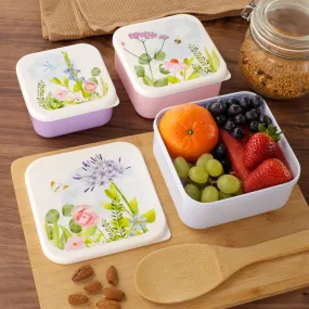 Botanical Garden Set of 3 Lunch Box Snack Pots