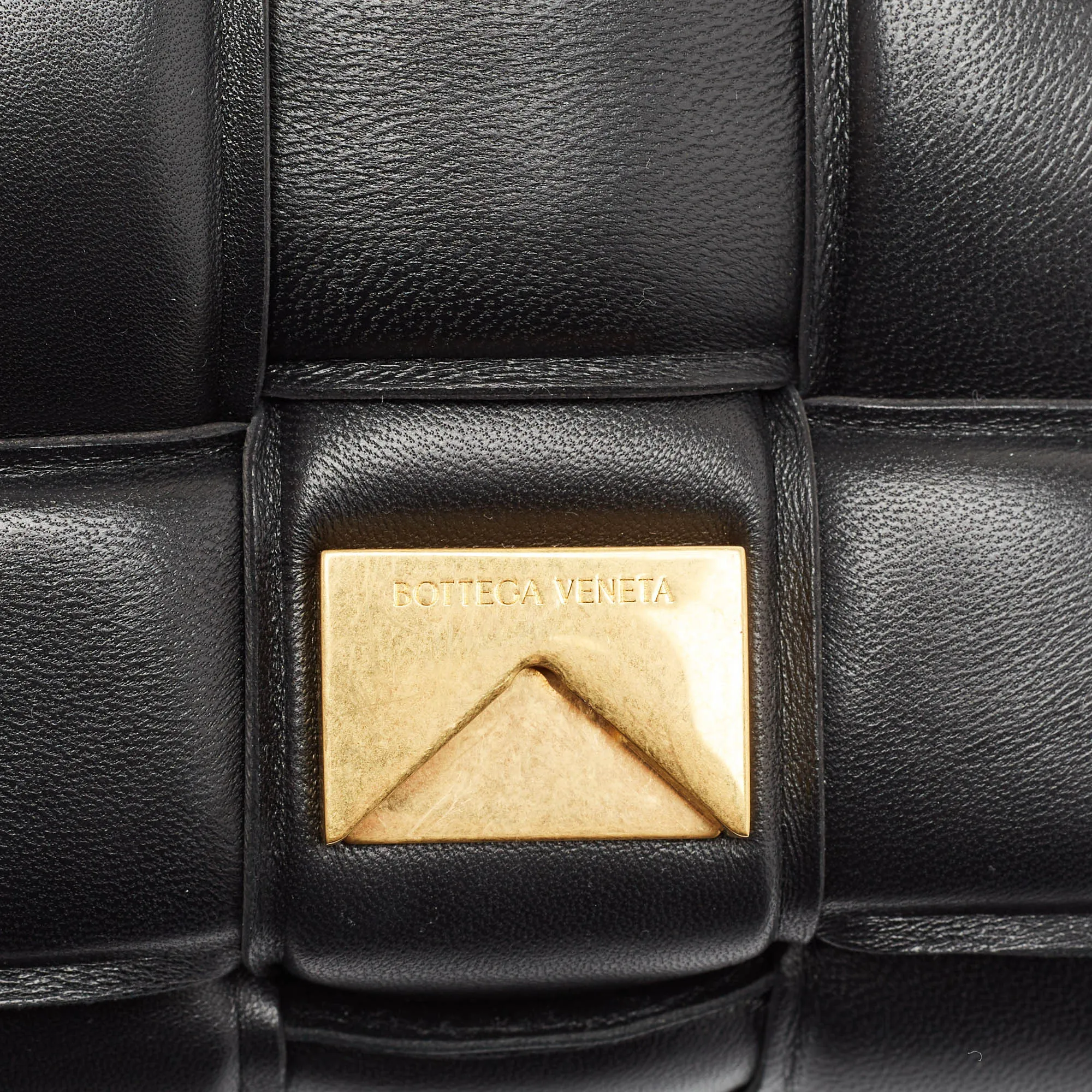 Bottega Veneta Black Padded Leather Cassette Chain Bag