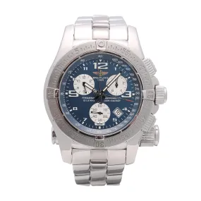 Breitling Emergency Stainless Steel Blue Dial 45mm Quartz A73321 (Preowned)(NEEDS BATTERY SERVICE)