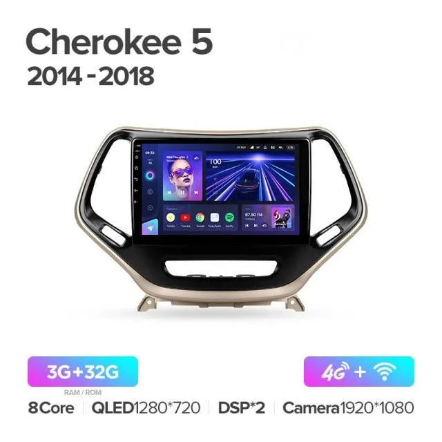 Car Dealz Elite 4G Data Model 10.2" Android 12.0 For Jeep Cherokee 5 KL 2014 - 2018 In Dash Plus OEM Fascia