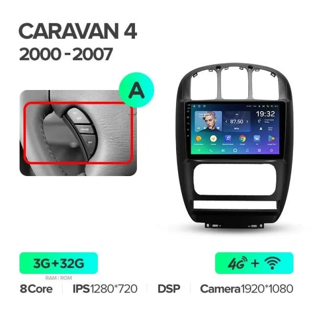 Car Dealz Premium Advanced 4G Data Model 10.2" Android 12.0 For Dodge Caravan Chrysler Voyager Town&Country 2000 - 2007