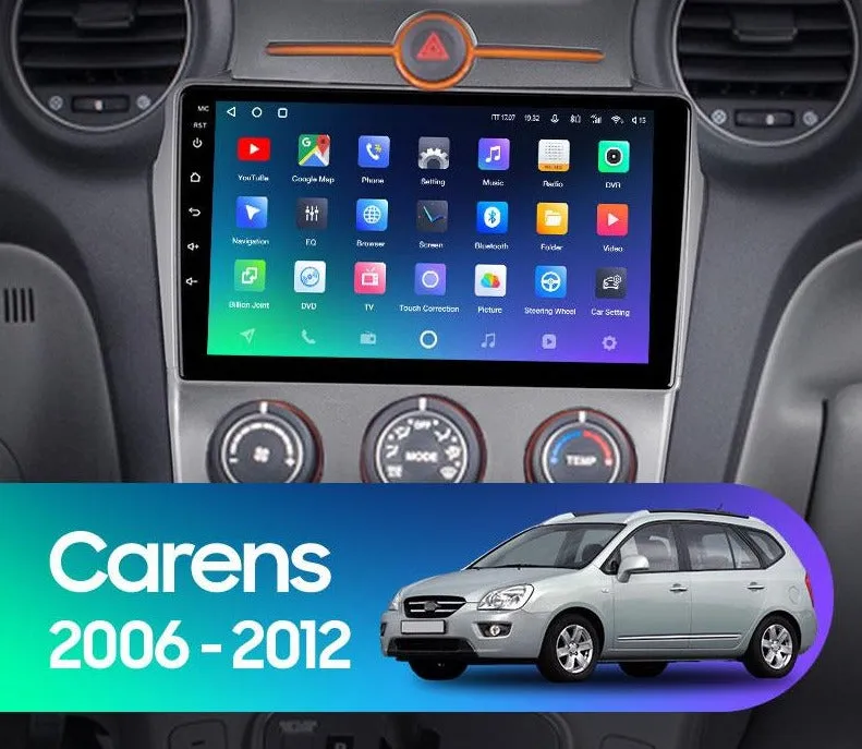 Car Dealz Premium Advanced 4G Data Model 10.2" Android 12.0 For Kia Carens UN 2006 - 2012 In Dash Plus OEM Fascia