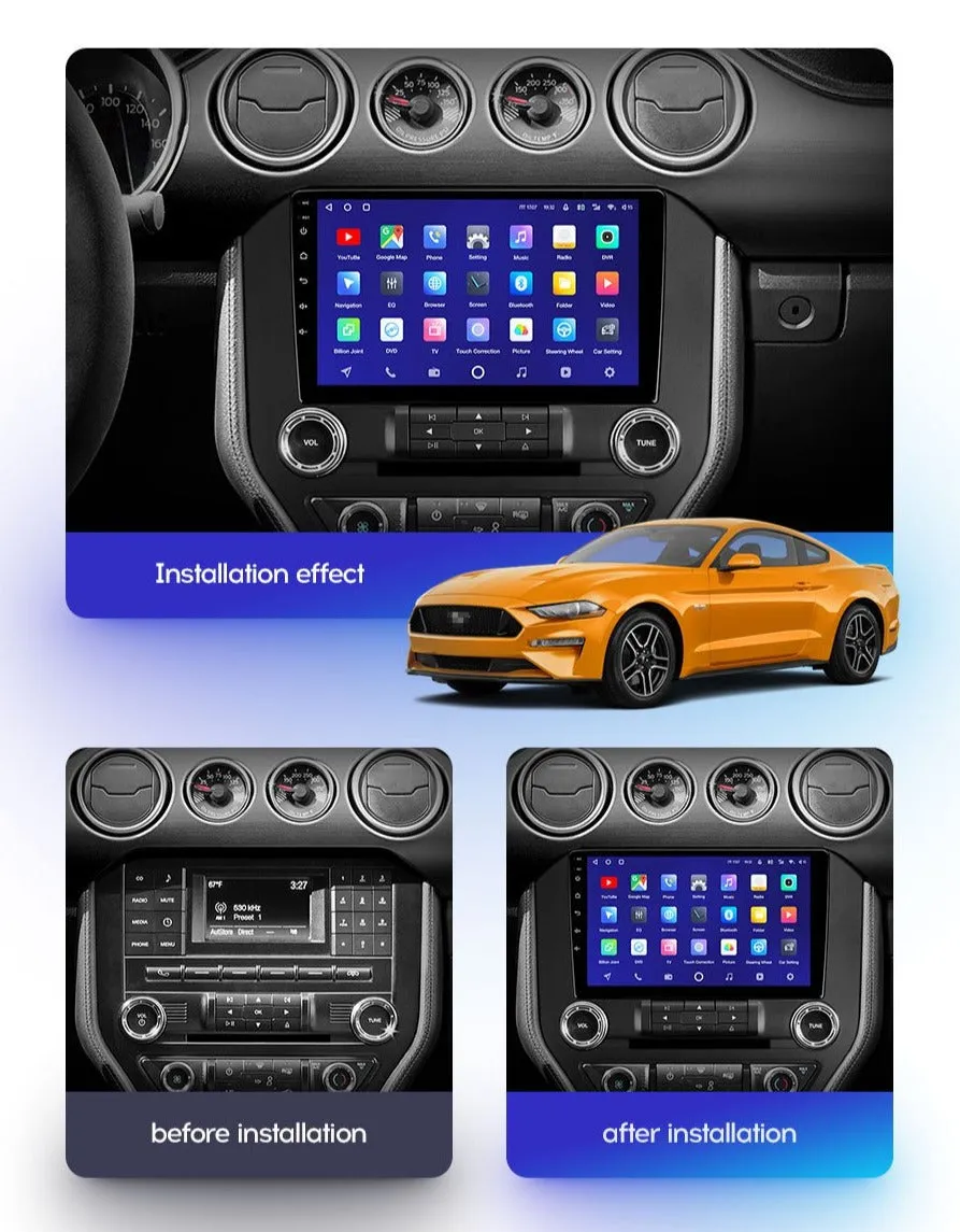 Car Dealz Premium Model 10.2" Android 10.0 For Ford Mustang VI S550 2014 - 2021 In Dash Plus OEM Fascia