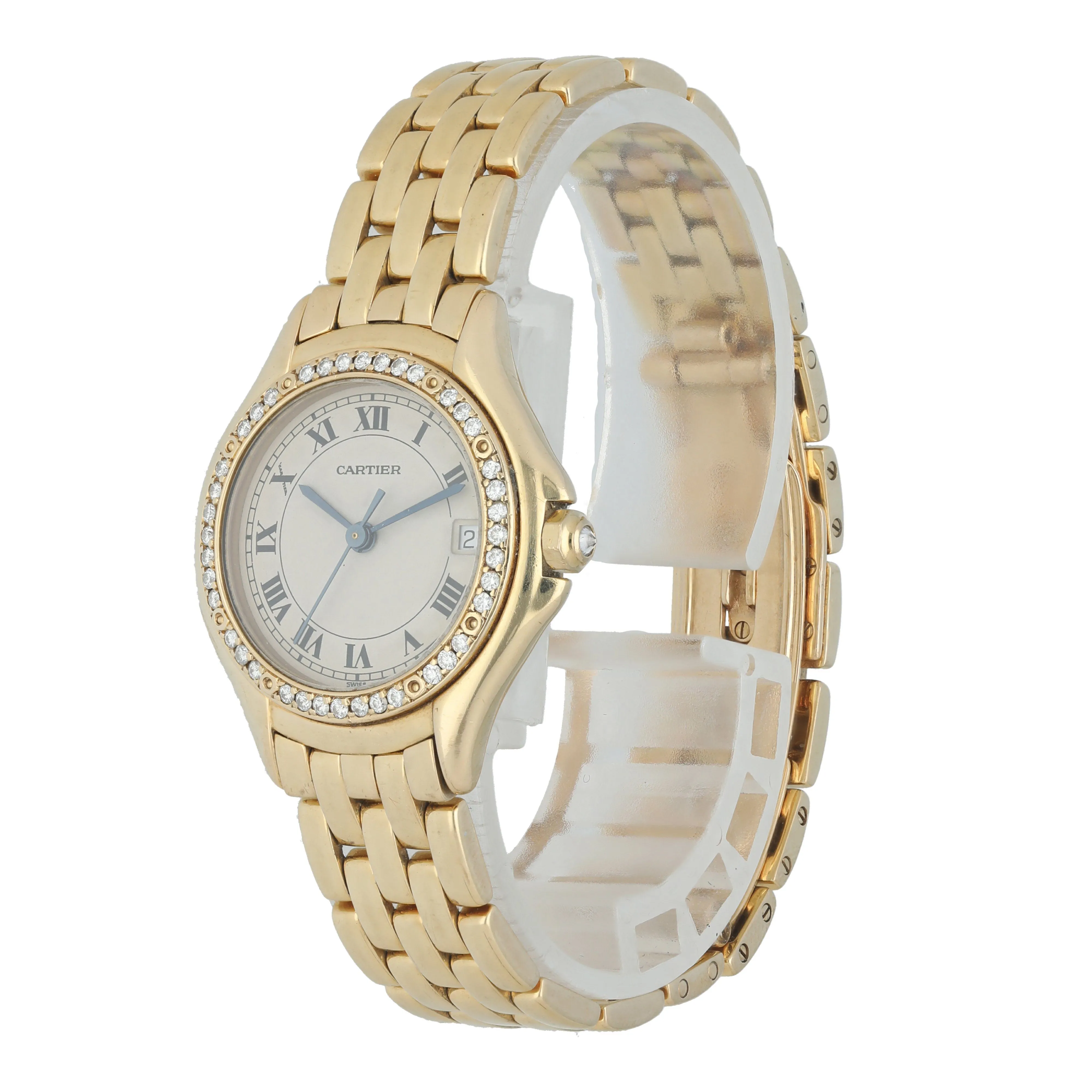 Cartier Panthere Cougar 887907 Yellow Gold Diamond Watch