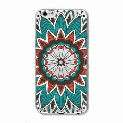 Case For iPhone 6 6S Plus 5 5S SE 6Plus Transparent Cases Floral Paisley Flower Mandala Henna Silicone Soft Phone Cover