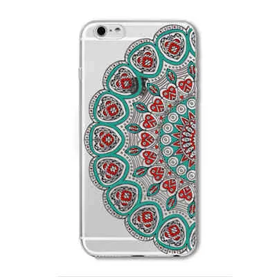 Case For iPhone 6 6S Plus 5 5S SE 6Plus Transparent Cases Floral Paisley Flower Mandala Henna Silicone Soft Phone Cover