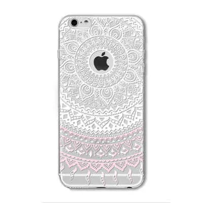 Case For iPhone 6 6S Plus 5 5S SE 6Plus Transparent Cases Floral Paisley Flower Mandala Henna Silicone Soft Phone Cover