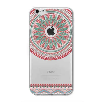 Case For iPhone 6 6S Plus 5 5S SE 6Plus Transparent Cases Floral Paisley Flower Mandala Henna Silicone Soft Phone Cover