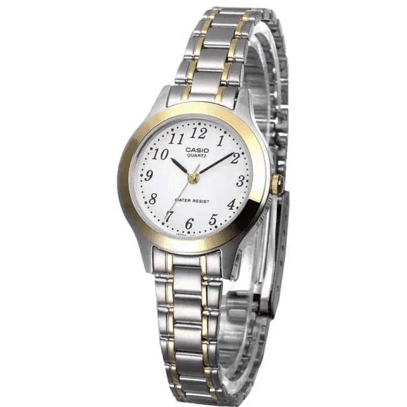 Casio Vintage LTP-1128G-7BRDF Silver & Gold Stainless Steel Strap Watch for Women