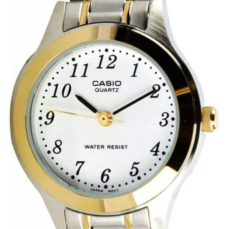 Casio Vintage LTP-1128G-7BRDF Silver & Gold Stainless Steel Strap Watch for Women