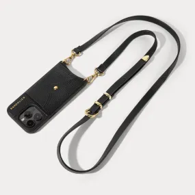 Cassidy Crossbody Phone Case - Black/Gold