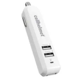 Cellhelmet 4.8A Triple Port Car Charger (White)