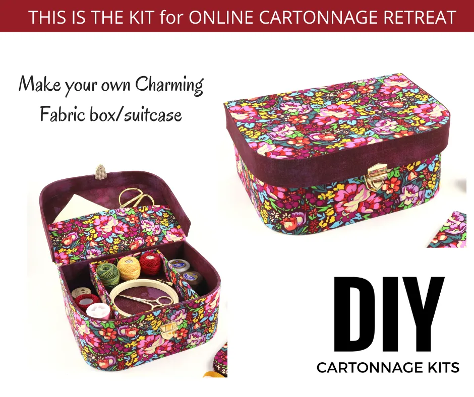 Charming Fabric box/suitcase DIY kit, cartonnage kit 193