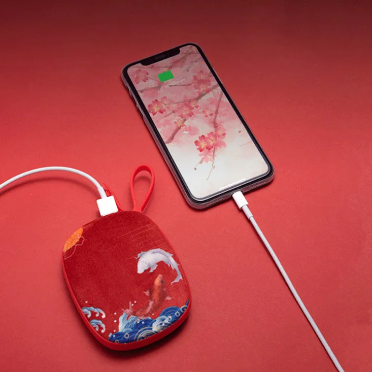 Chinese Style Velvet Skin USB Portable Charger Power Bank Hand Warmer