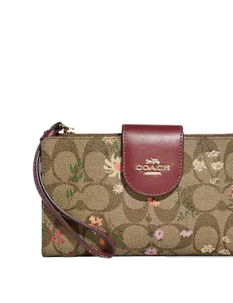 Coach Tech Wallet In Signature Canvas With Wildflower Print