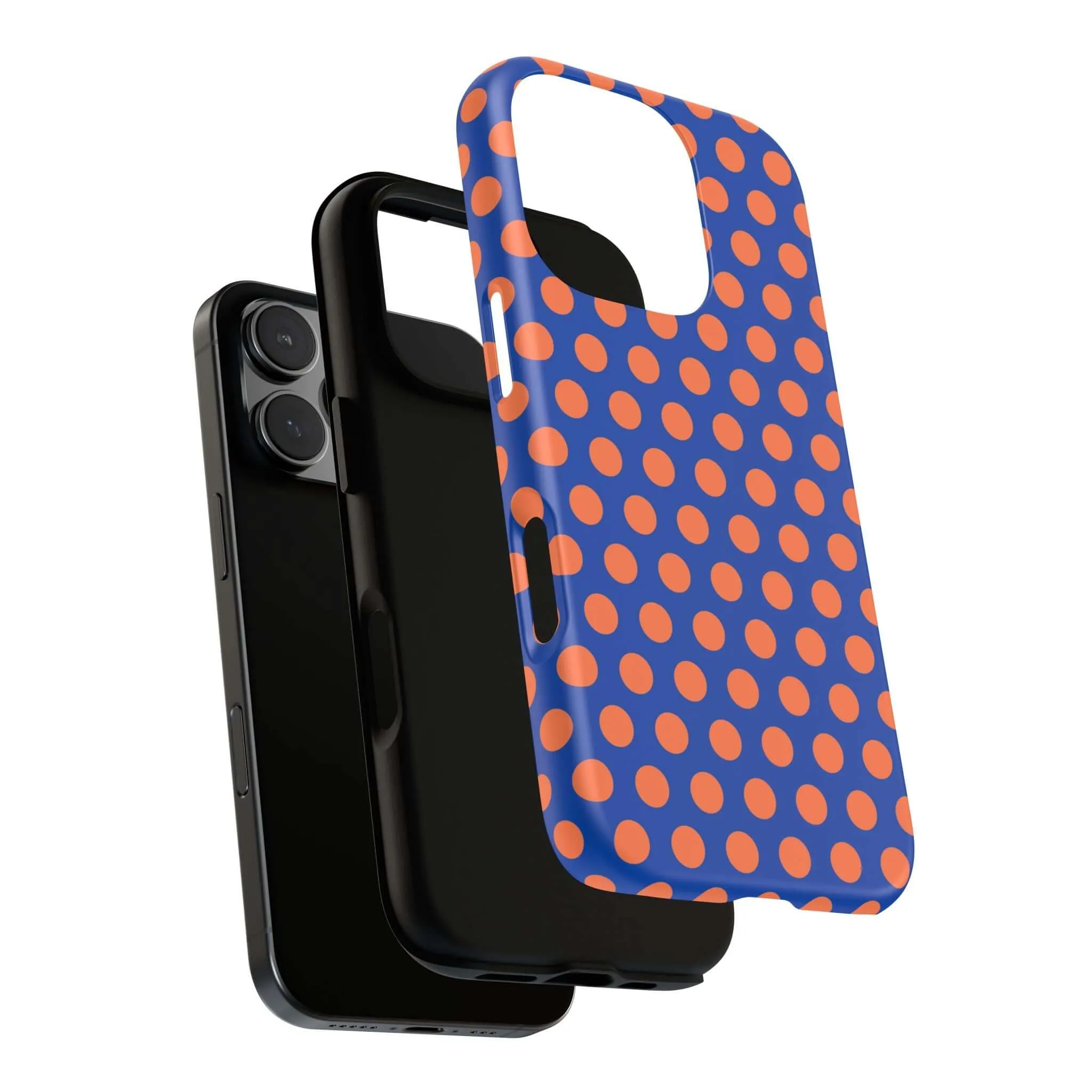 Cobalt Blue & Coral Polka dot Tough Case for iPhone, Samsung, Google