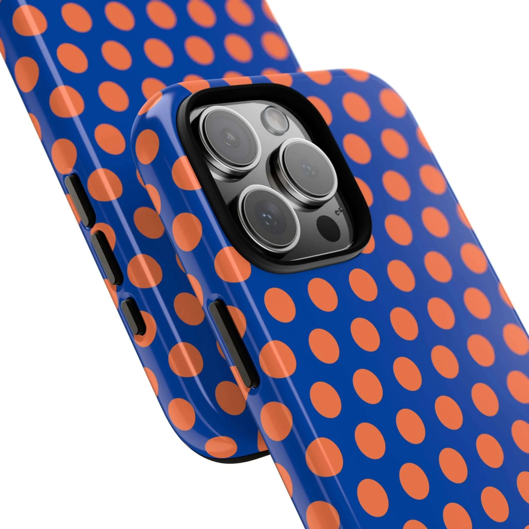 Cobalt Blue & Coral Polka dot Tough Case for iPhone, Samsung, Google