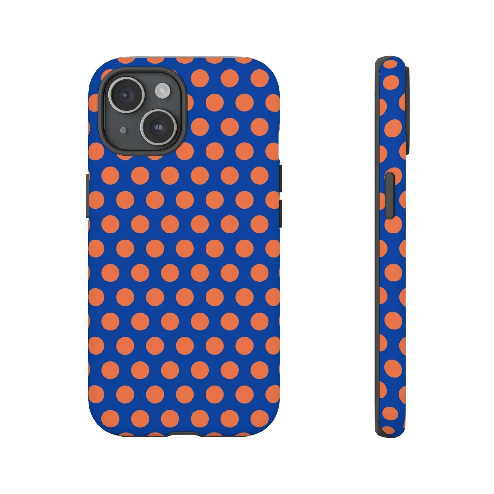 Cobalt Blue & Coral Polka dot Tough Case for iPhone, Samsung, Google