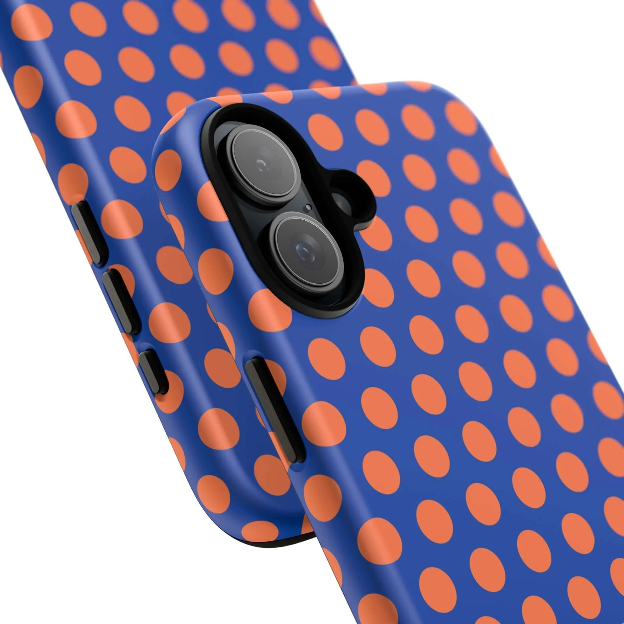 Cobalt Blue & Coral Polka dot Tough Case for iPhone, Samsung, Google