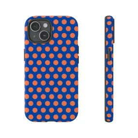 Cobalt Blue & Coral Polka dot Tough Case for iPhone, Samsung, Google