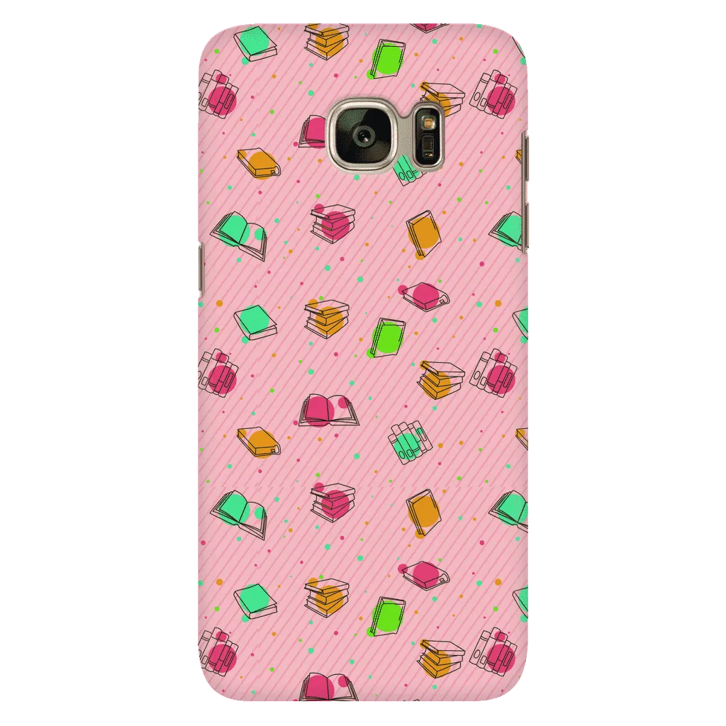 Colorful Bookish Pattern Phone Case Pink