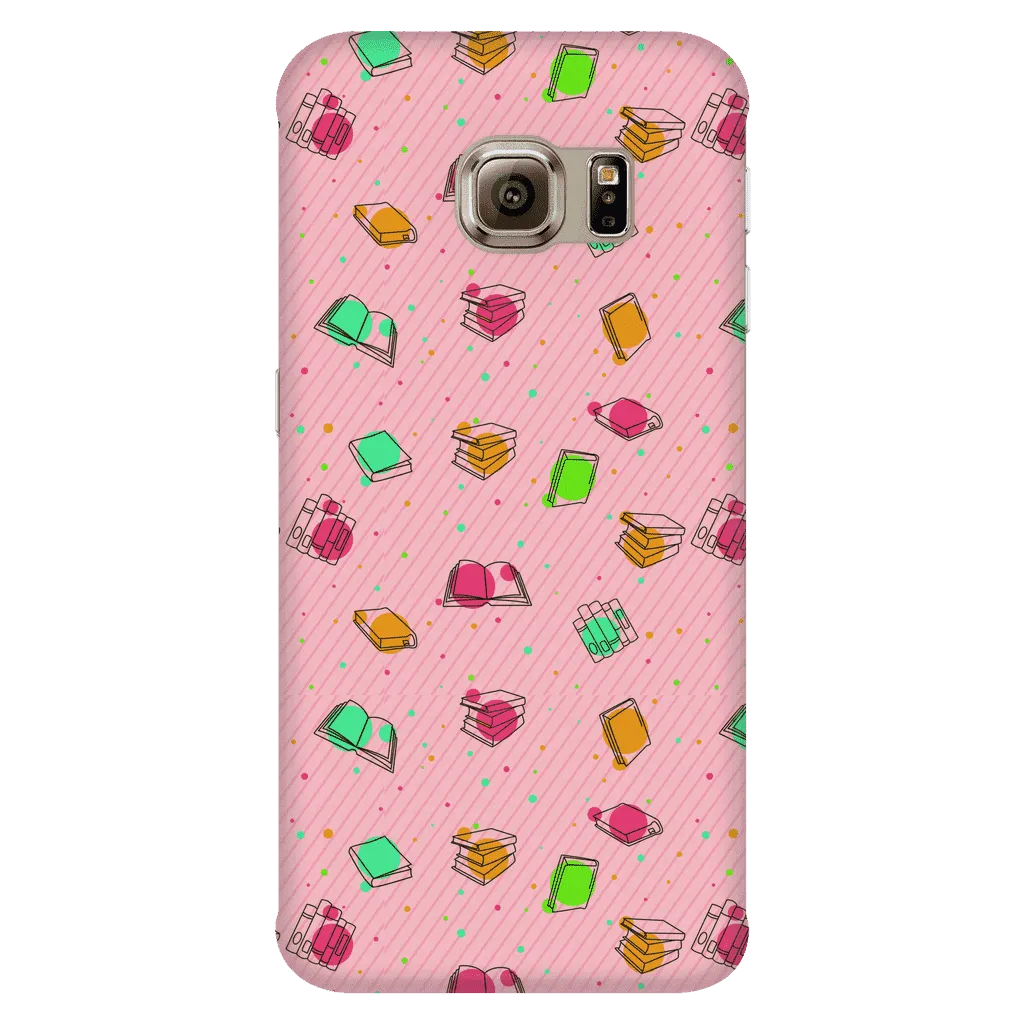 Colorful Bookish Pattern Phone Case Pink