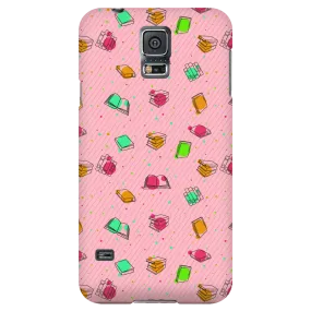 Colorful Bookish Pattern Phone Case Pink