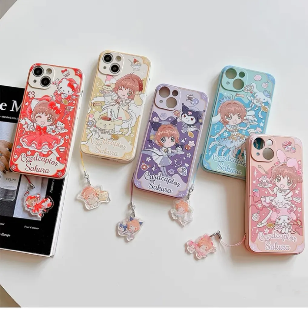 Colour Japanese Cartoon CardCaptorSakura Cafe Maid with KT MM KU CN PN iPhone Case 6 7 8 PLUS SE2 XS XR X 11 12 13 14 15 Pro Promax 12mini 13mini