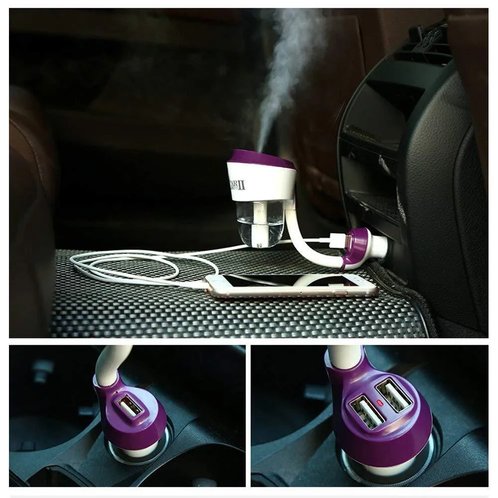 Cool Mist Car Humidifiers,Car Aroma Diffusers All In One! Smart Port Car Charger