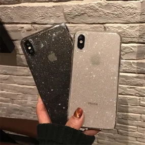 Crystal Shining Soft Black Phone Case