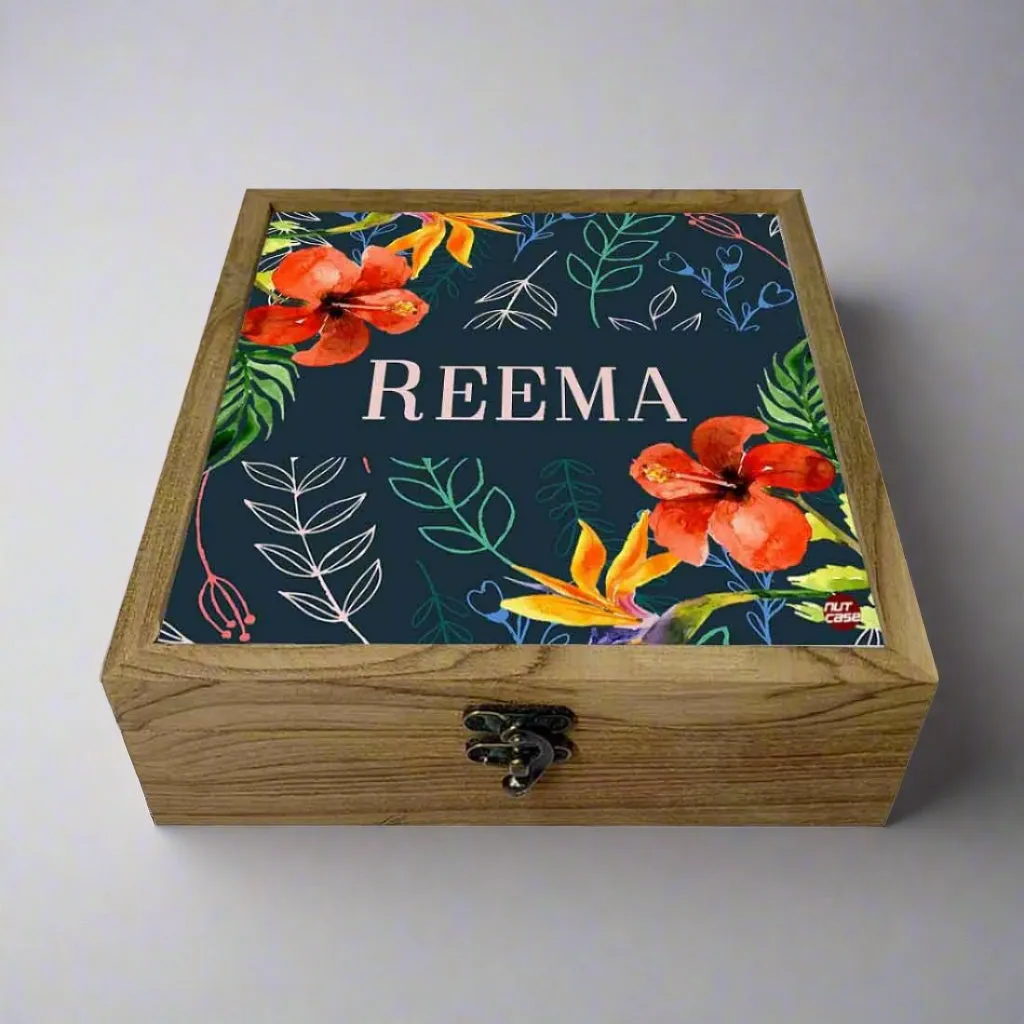 Customized Jewellery Box With Name - Hibiscus Leaf