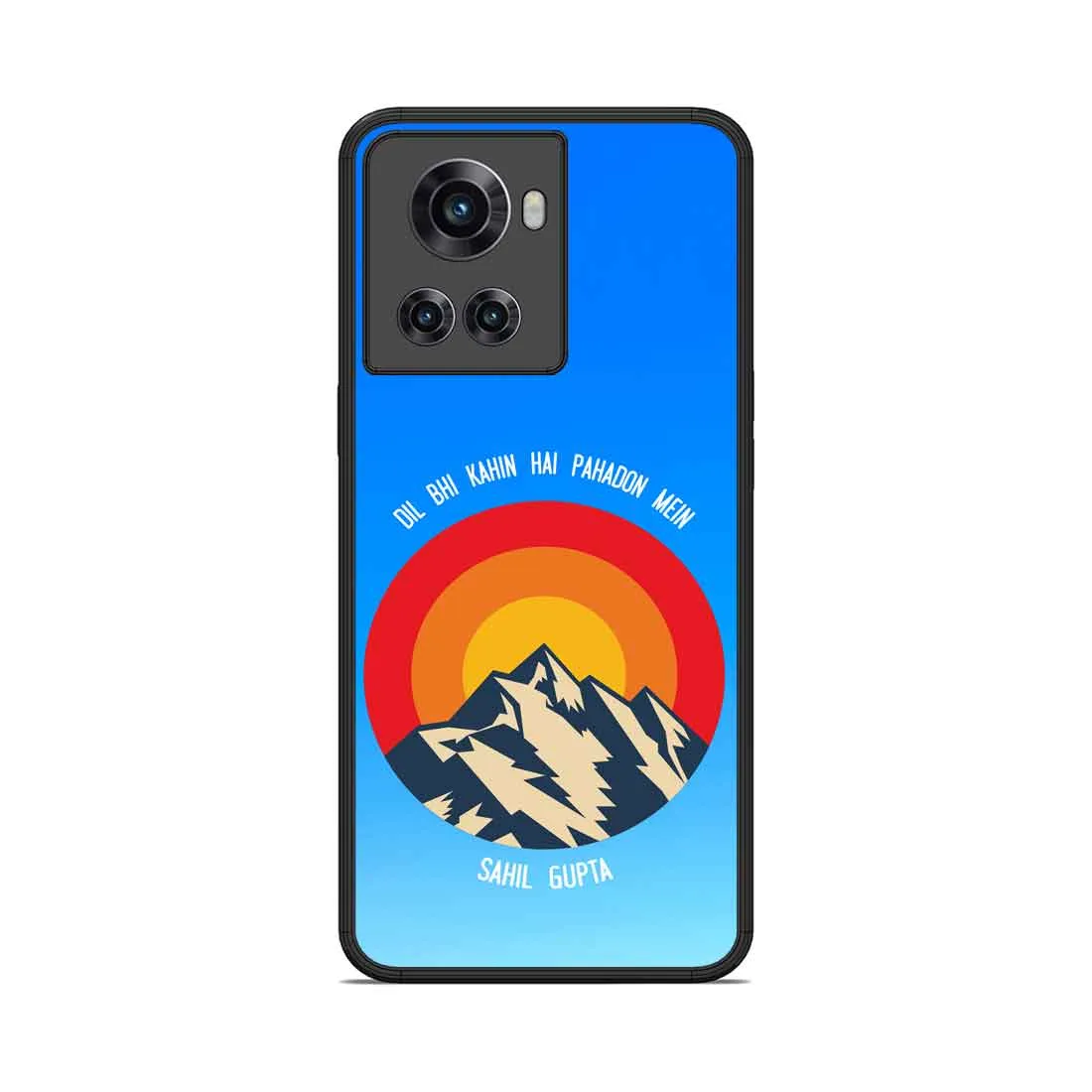 Customized One Plus 10R Case Back Cover With Name -  Adventure Mountains