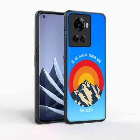 Customized One Plus 10R Case Back Cover With Name -  Adventure Mountains