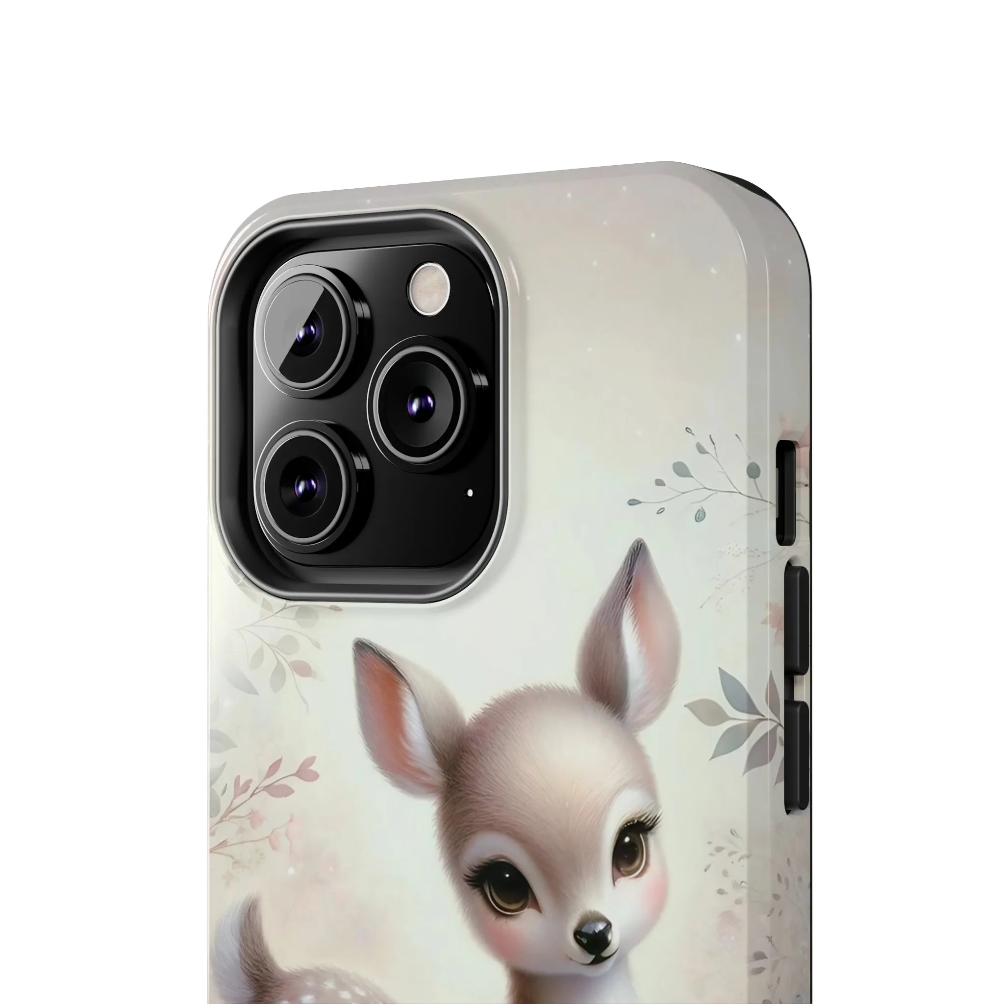 Cute Fawn and Floral print Design Tough Phone Case compatible with a large variety of iPhone models, Gift, Phone Case