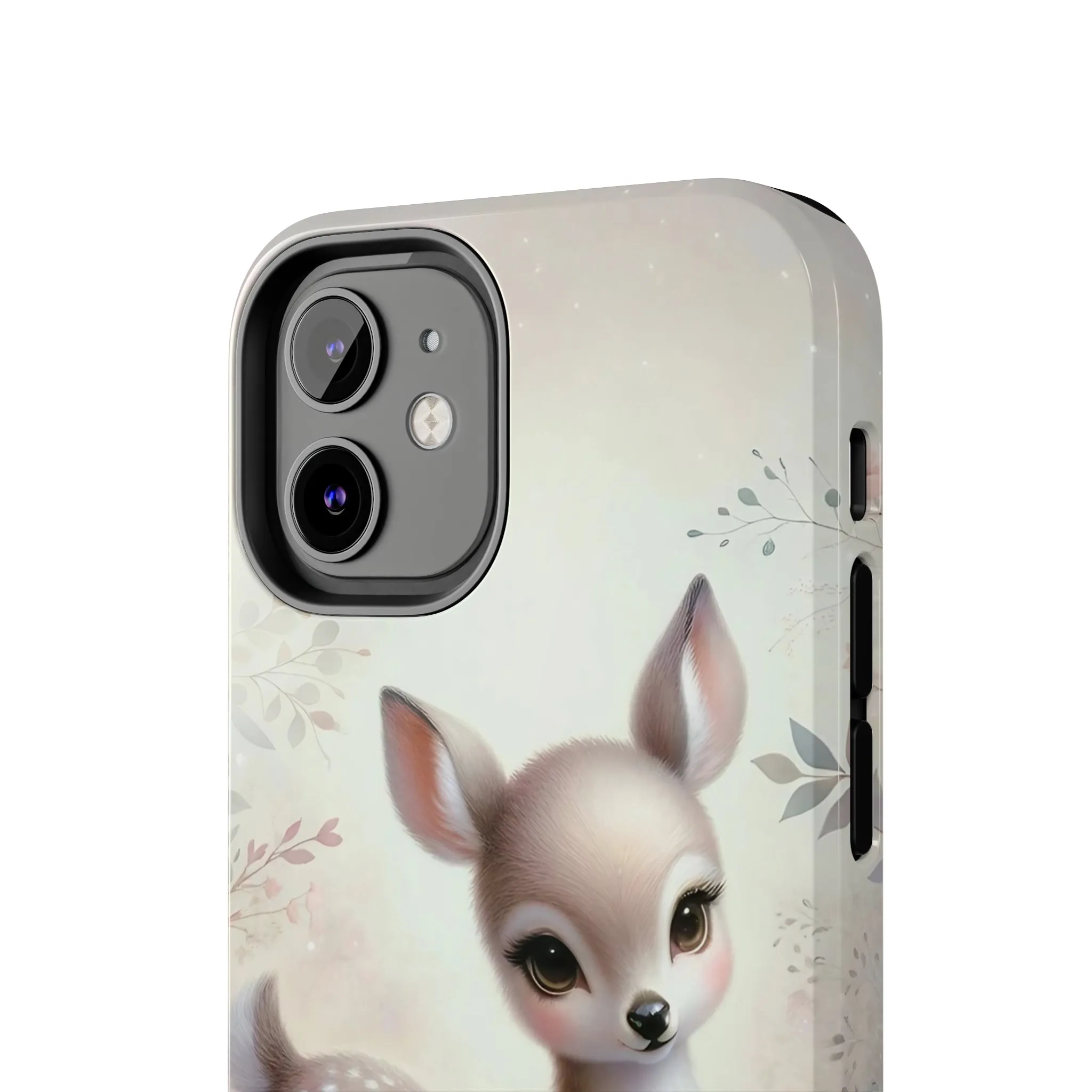 Cute Fawn and Floral print Design Tough Phone Case compatible with a large variety of iPhone models, Gift, Phone Case