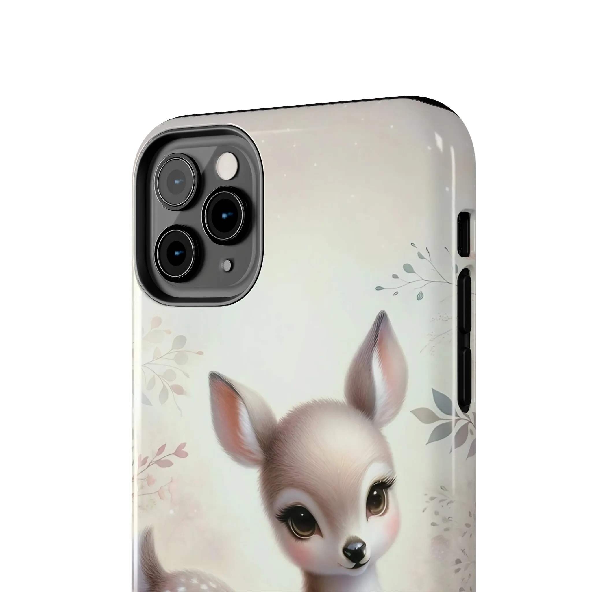 Cute Fawn and Floral print Design Tough Phone Case compatible with a large variety of iPhone models, Gift, Phone Case