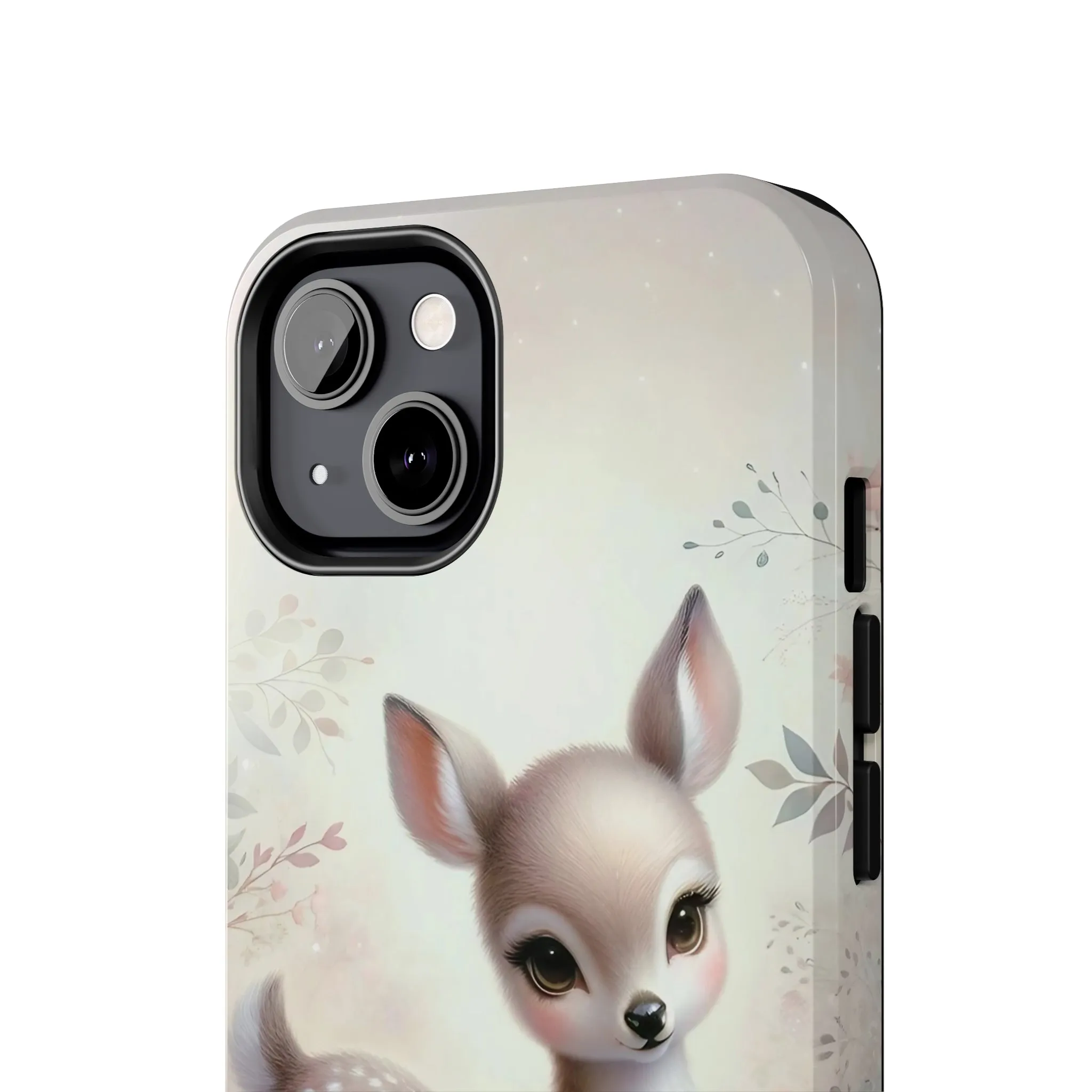 Cute Fawn and Floral print Design Tough Phone Case compatible with a large variety of iPhone models, Gift, Phone Case