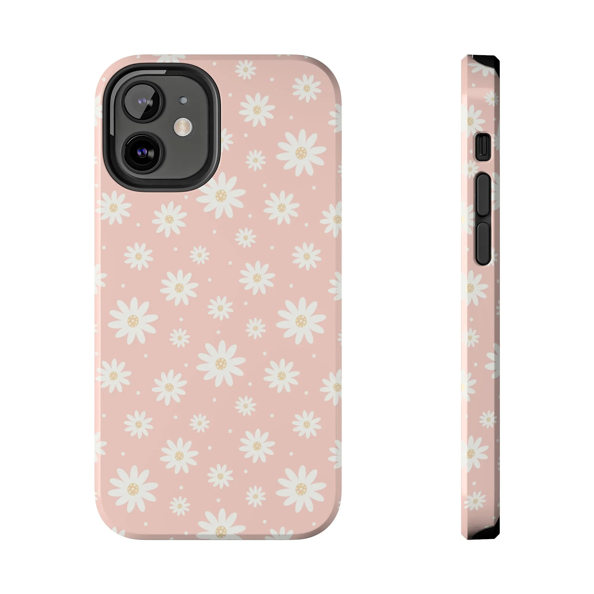 Cute Minimalist Flowers and Polka Dots Digital print Design Tough Phone Case compatible with a large variety of iPhone models, Gift, Phone Case