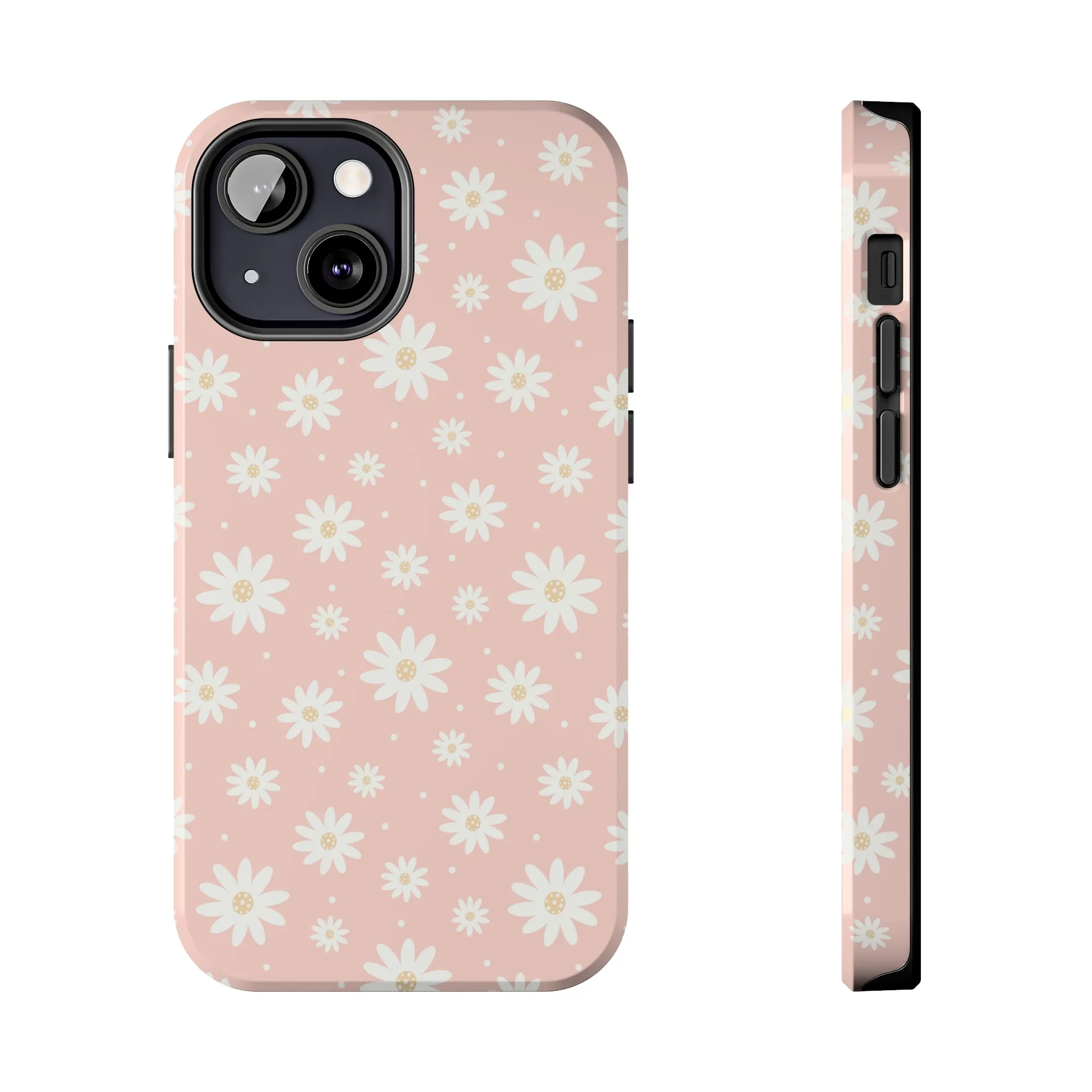 Cute Minimalist Flowers and Polka Dots Digital print Design Tough Phone Case compatible with a large variety of iPhone models, Gift, Phone Case