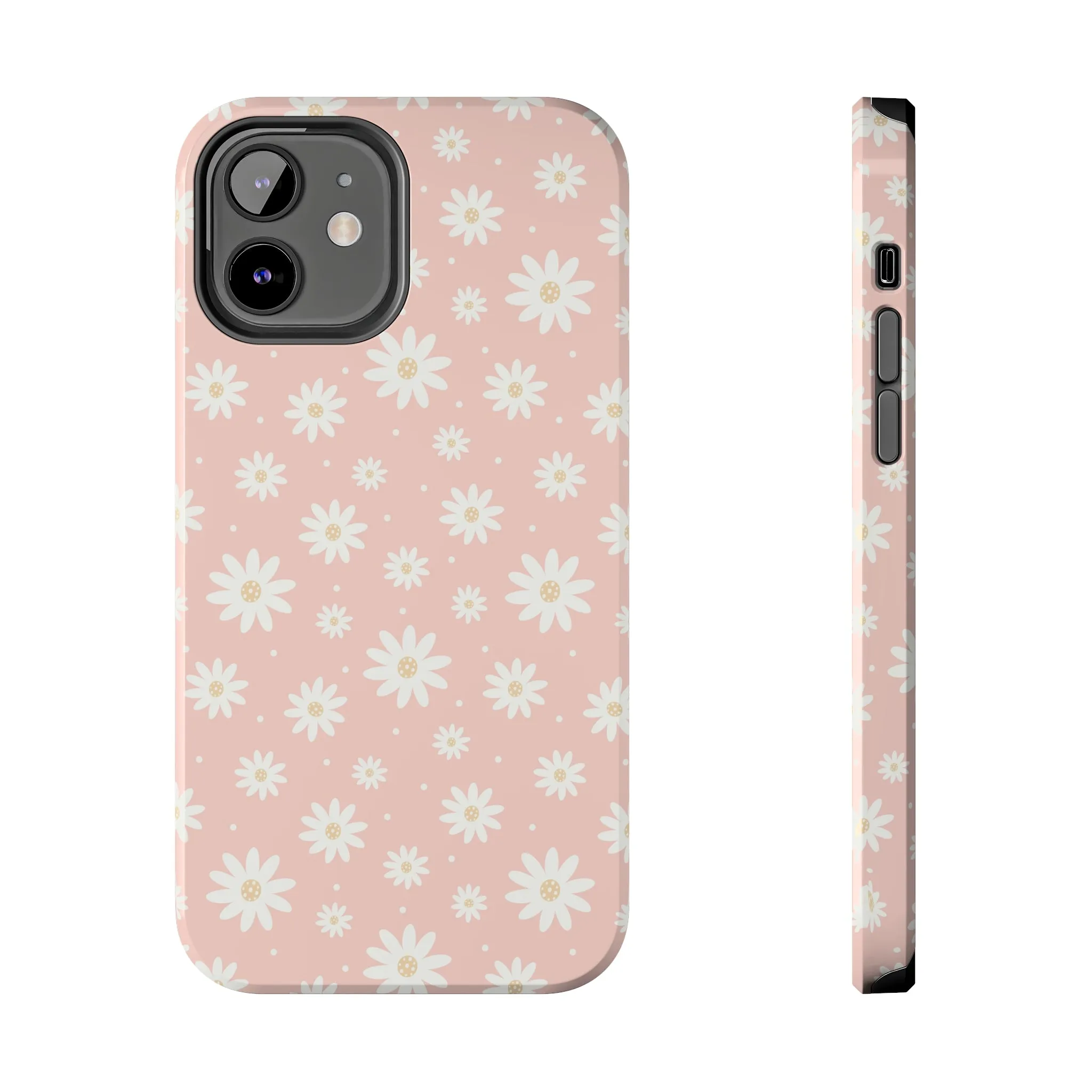 Cute Minimalist Flowers and Polka Dots Digital print Design Tough Phone Case compatible with a large variety of iPhone models, Gift, Phone Case