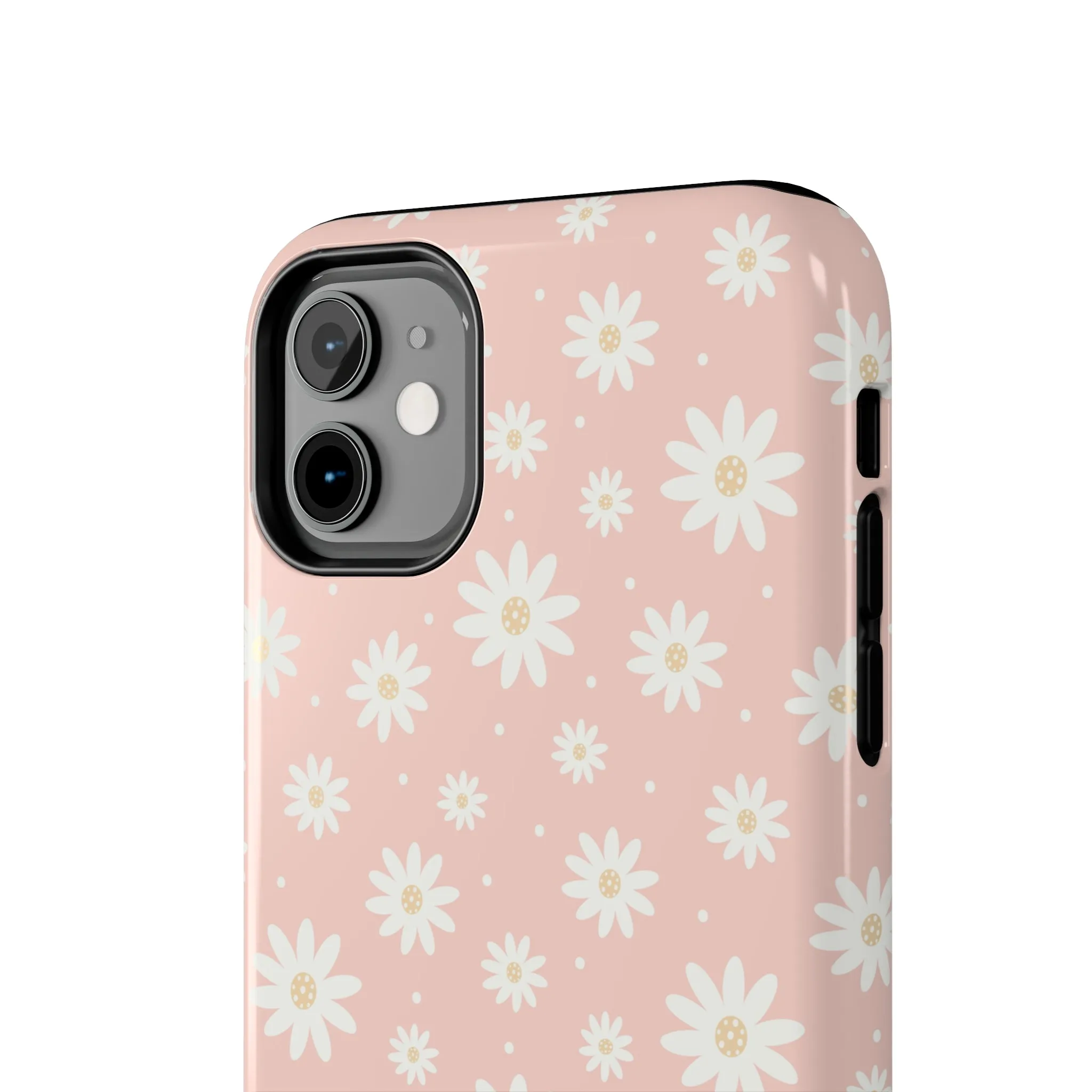 Cute Minimalist Flowers and Polka Dots Digital print Design Tough Phone Case compatible with a large variety of iPhone models, Gift, Phone Case